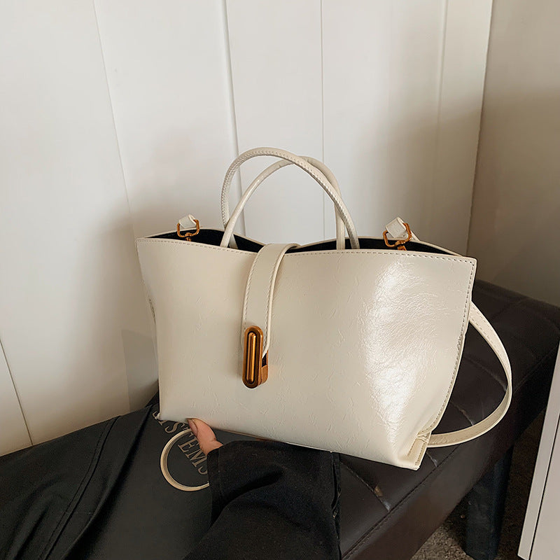 Fiorelle Women's Polished Commuter Tote - Textured Leather Convertible Work Bag | Spacious Crossbody to Handheld Carryall for Professionals