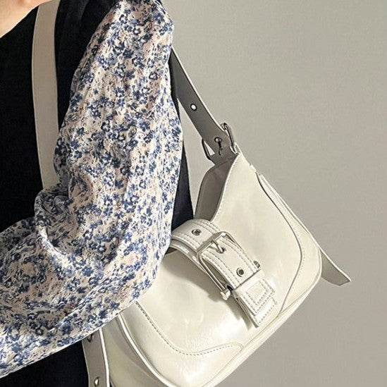 Fiorelle Women's Luna Saddle Bag – Retro Chic Crossbody Shoulder Bag | Y2K Minimalist Purse