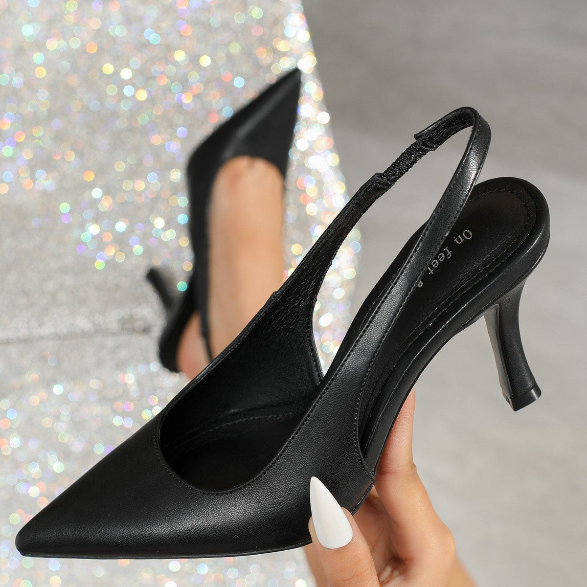 Fiorelle Women’s Élise Minimalist French-Style Buckle Strap Pointed-Toe High Heels – Slim Stiletto Court Shoes (US5–10)