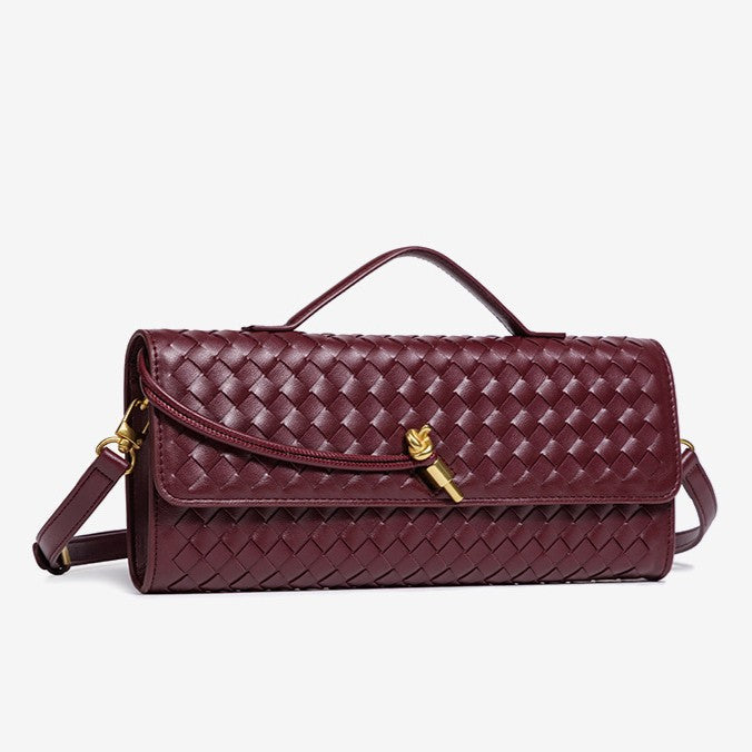 Fiorelle Women's Celestial Baguette Clutch - Kiss-Lock Woven Minaudière with Chain Strap