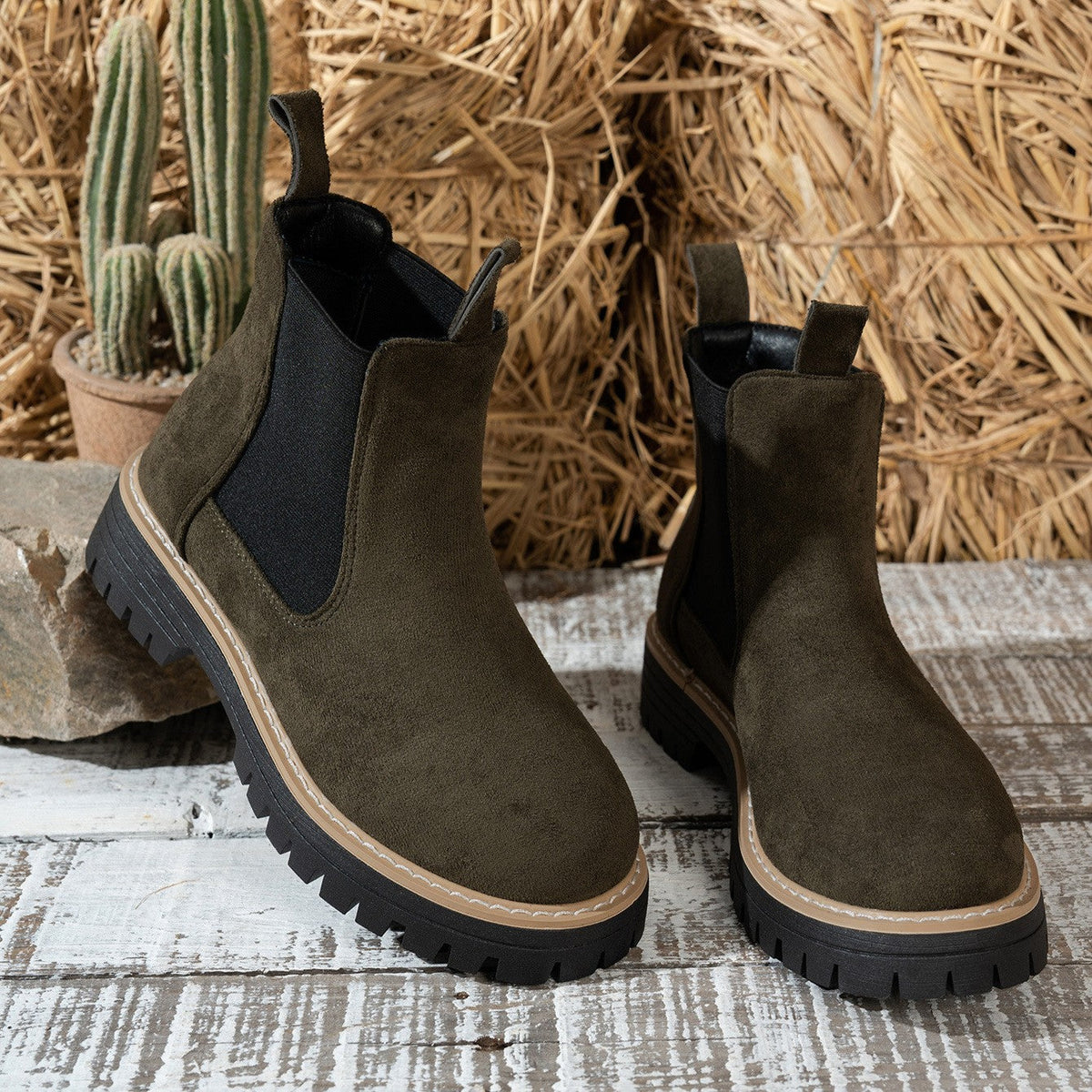 Fiorelle Women's ClassicKick Boots - Effortless Slip-On Ankle Boots with Chelsea Style (US 5-10.5)