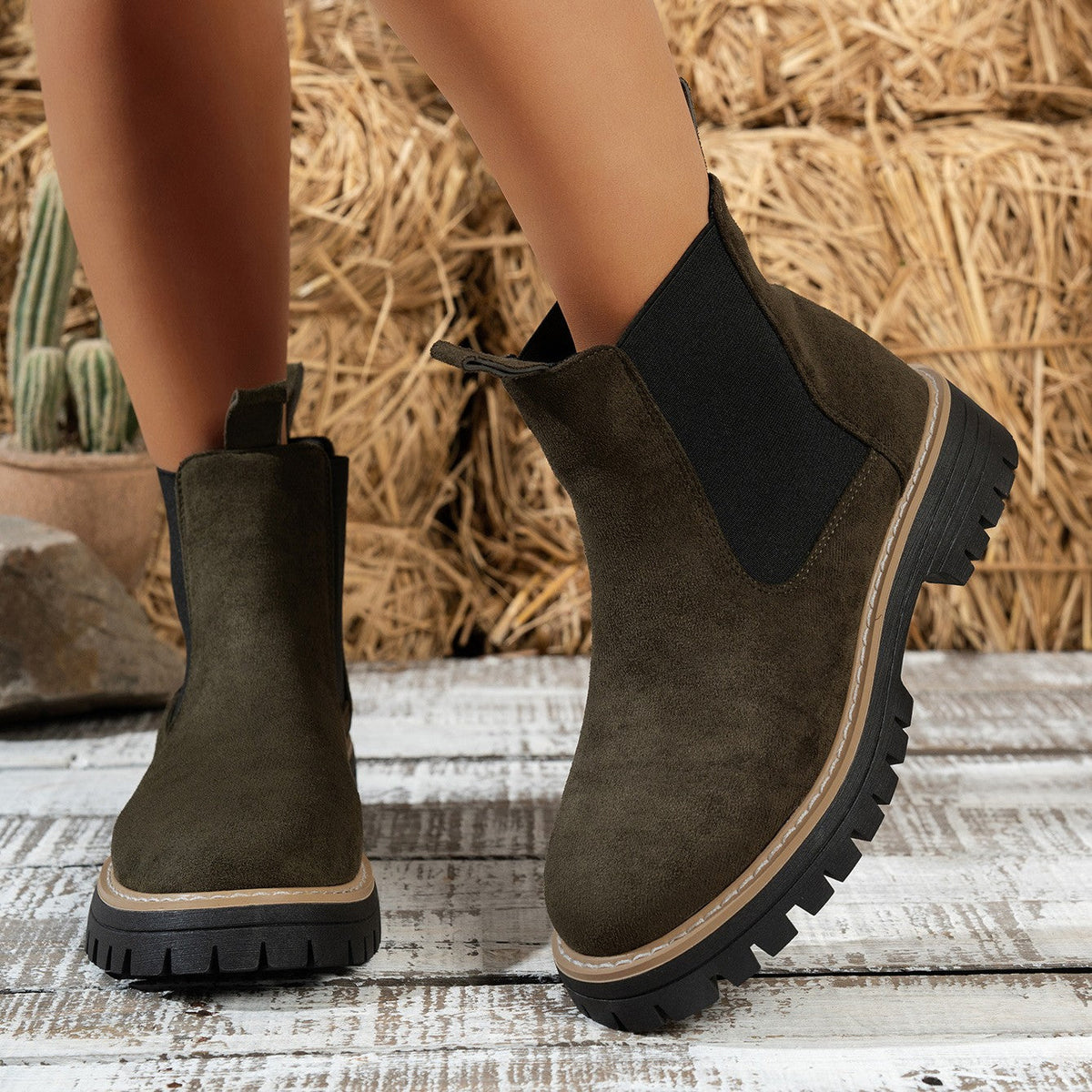 Fiorelle Women's ClassicKick Boots - Effortless Slip-On Ankle Boots with Chelsea Style (US 5-10.5)
