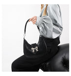 Fiorelle Women’s Bow-Adorned Chain Shoulder Bag - Crossbody Purse with Detachable Strap