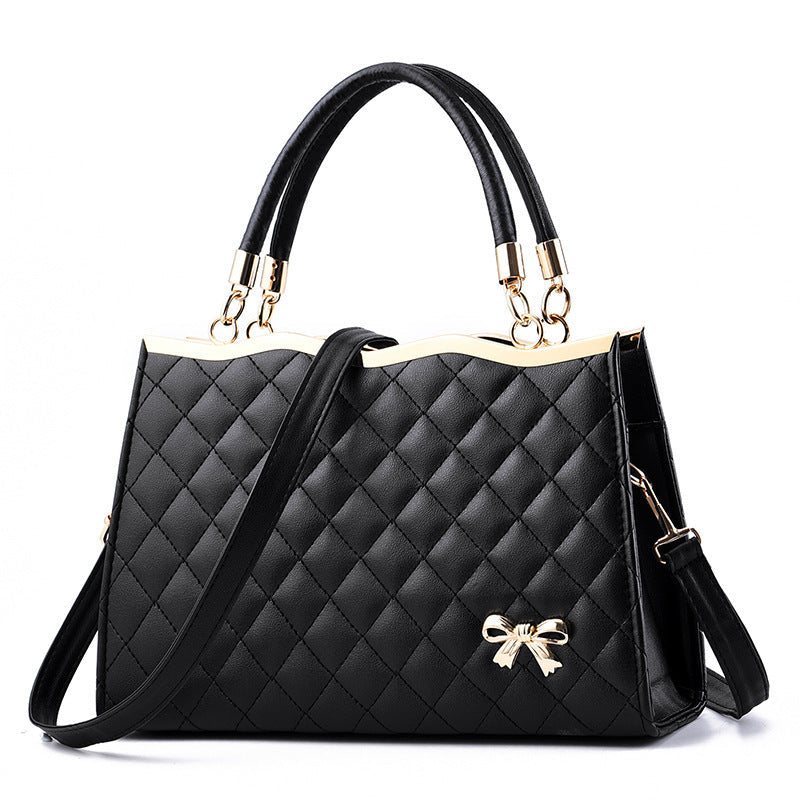 Fiorelle Women's Quilted Bow-Accent Structured Tote Bag – Oversized Shoulder & Crossbody Handbag for Women, Timeless Elegance