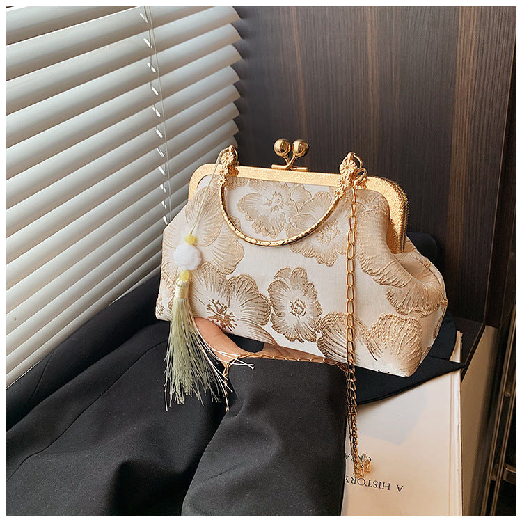 Fiorelle Women's Vintage Satin Mini Crossbody Bag - Retro Silk Handheld Purse - Petite, Elegant & Versatile