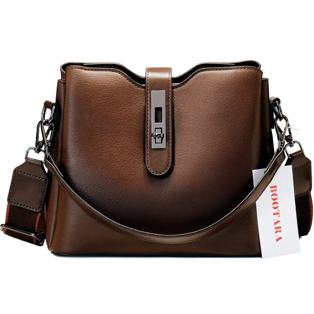 Fiorelle Women's Premium Textured Bucket Bag - Vintage Multi-Layer Large Capacity Handheld/Shoulder/Crossbody Tote