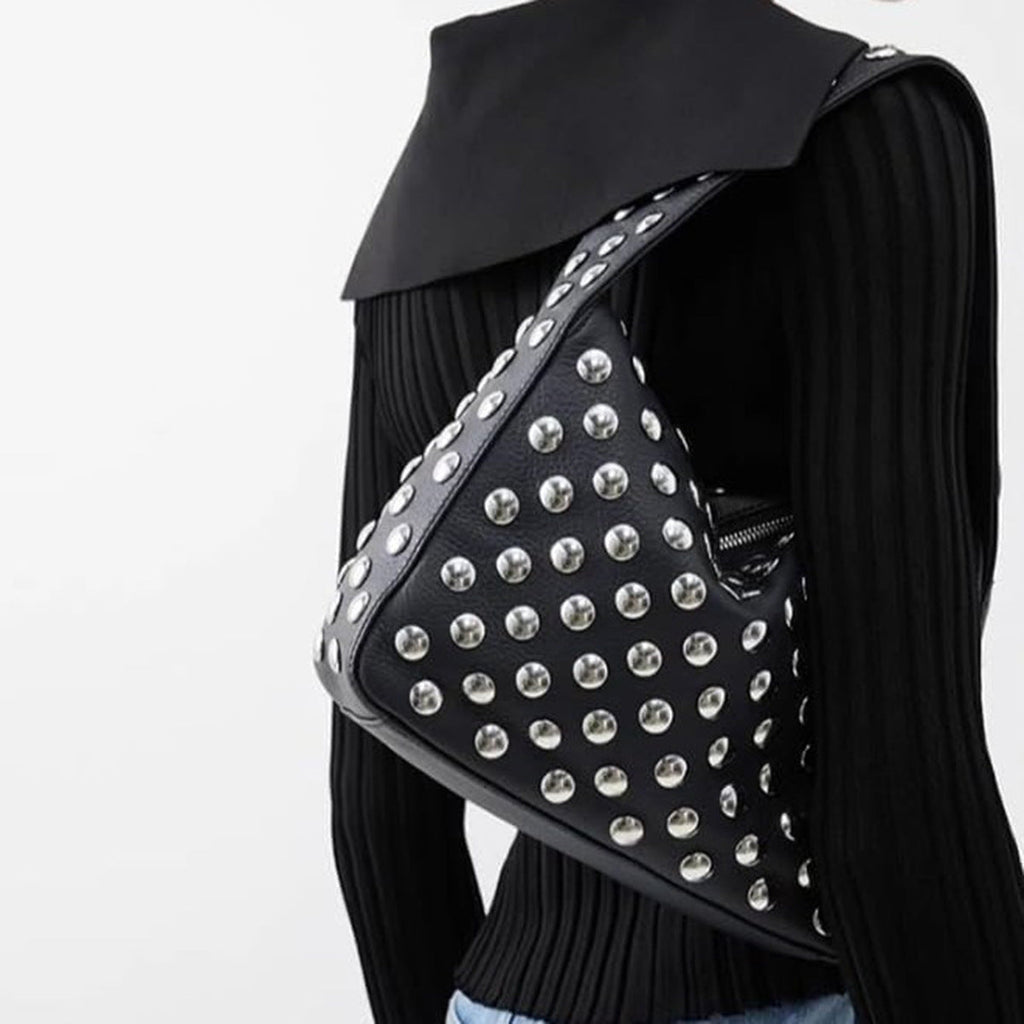 Fiorelle Women's Retro Rider Bag – Artisan-Embellished Underarm Shoulder Bag with Rivet Hardware