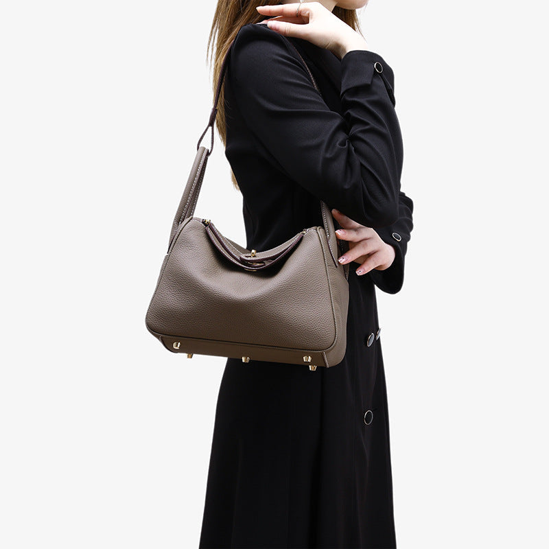 Fiorelle Women's Orsay Pebbled Bucket — Artisan-Stitched Top-Grain Leather Tote with Convertible Carry & Structured Silhouette