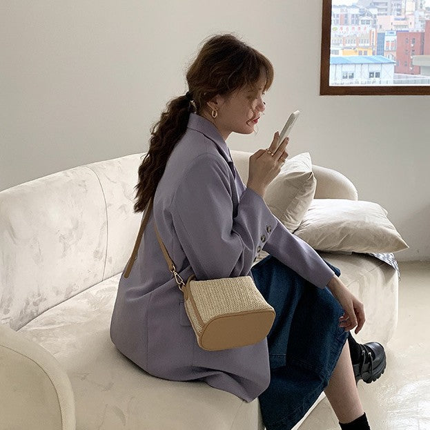 Fiorelle Women's Raffia Convertible Bowler — Summer Arc-Shoulder Bag with Artisan Woven Detailing