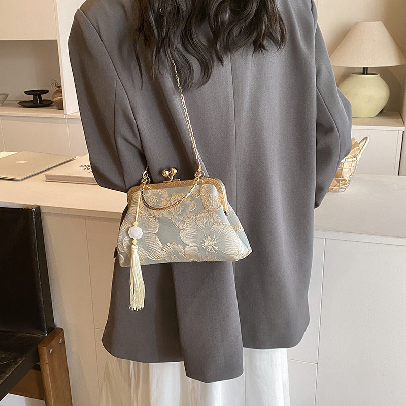 Fiorelle Women's Vintage Satin Mini Crossbody Bag - Retro Silk Handheld Purse - Petite, Elegant & Versatile