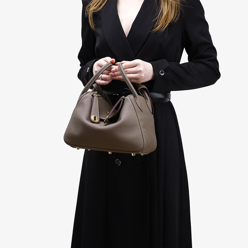 Fiorelle Women's Orsay Pebbled Bucket — Artisan-Stitched Top-Grain Leather Tote with Convertible Carry & Structured Silhouette