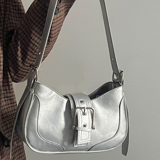 Fiorelle Women's Luna Saddle Bag – Retro Chic Crossbody Shoulder Bag | Y2K Minimalist Purse