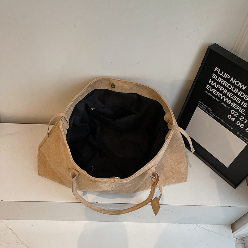 Fiorelle Women's  Luxe Suede Minimalist Tote Bag — Spacious Carryall with Curated Everyday Elegance