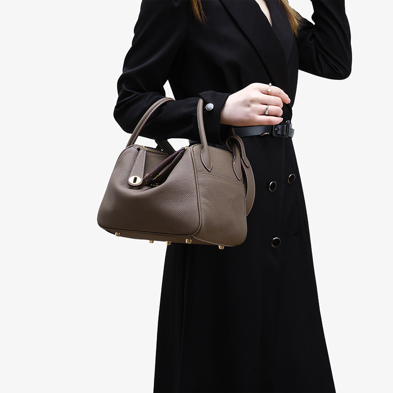 Fiorelle Women's Orsay Pebbled Bucket — Artisan-Stitched Top-Grain Leather Tote with Convertible Carry & Structured Silhouette
