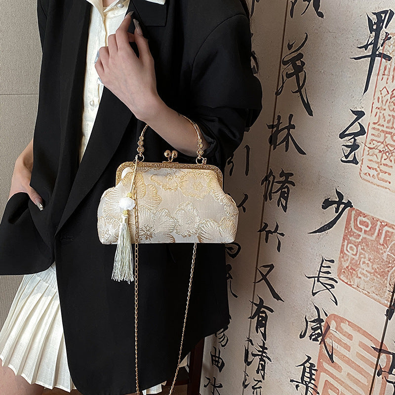 Fiorelle Women's Vintage Satin Mini Crossbody Bag - Retro Silk Handheld Purse - Petite, Elegant & Versatile