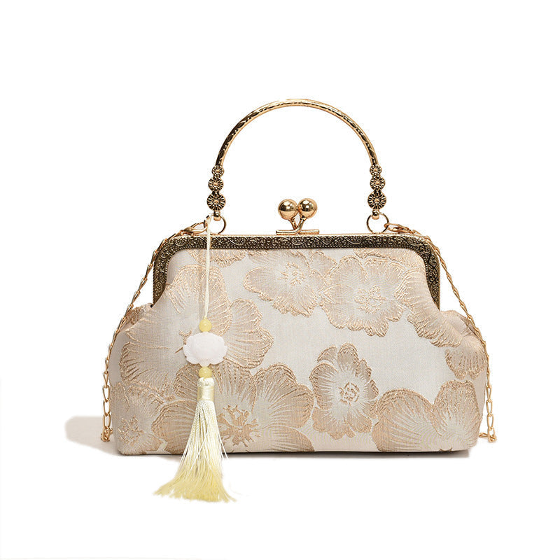 Fiorelle Women's Vintage Satin Mini Crossbody Bag - Retro Silk Handheld Purse - Petite, Elegant & Versatile
