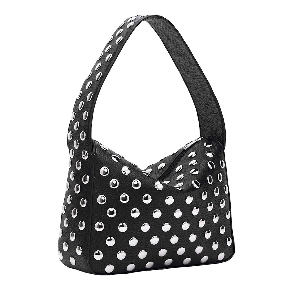 Fiorelle Women's Retro Rider Bag – Artisan-Embellished Underarm Shoulder Bag with Rivet Hardware