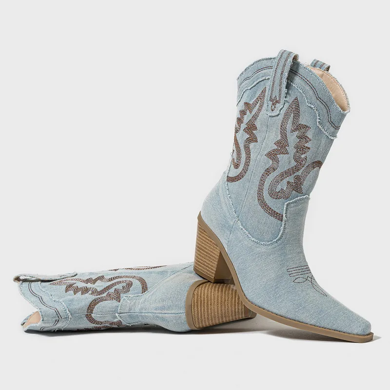 Rustic Denim Boots