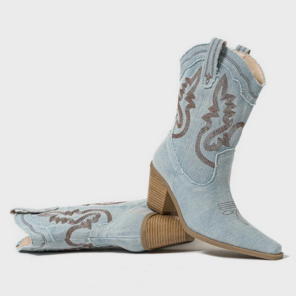 Rustic Denim Boots