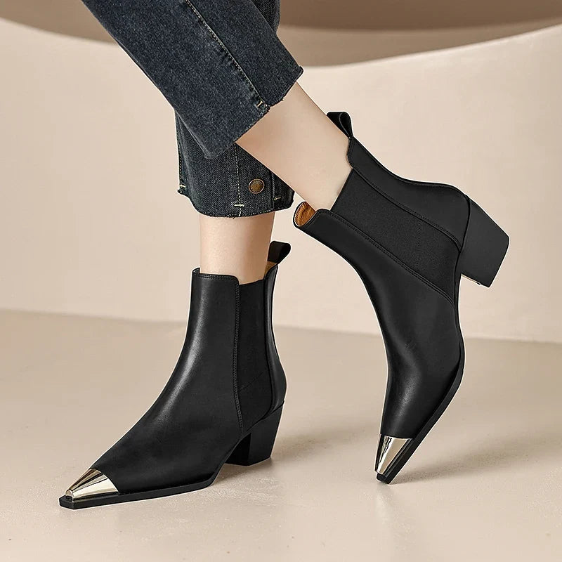Verona Point Leather Boots