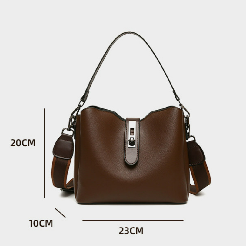 Fiorelle Women's Premium Textured Bucket Bag - Vintage Multi-Layer Large Capacity Handheld/Shoulder/Crossbody Tote
