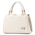 Fiorelle Women's Quilted Bow-Accent Structured Tote Bag – Oversized Shoulder & Crossbody Handbag for Women, Timeless Elegance