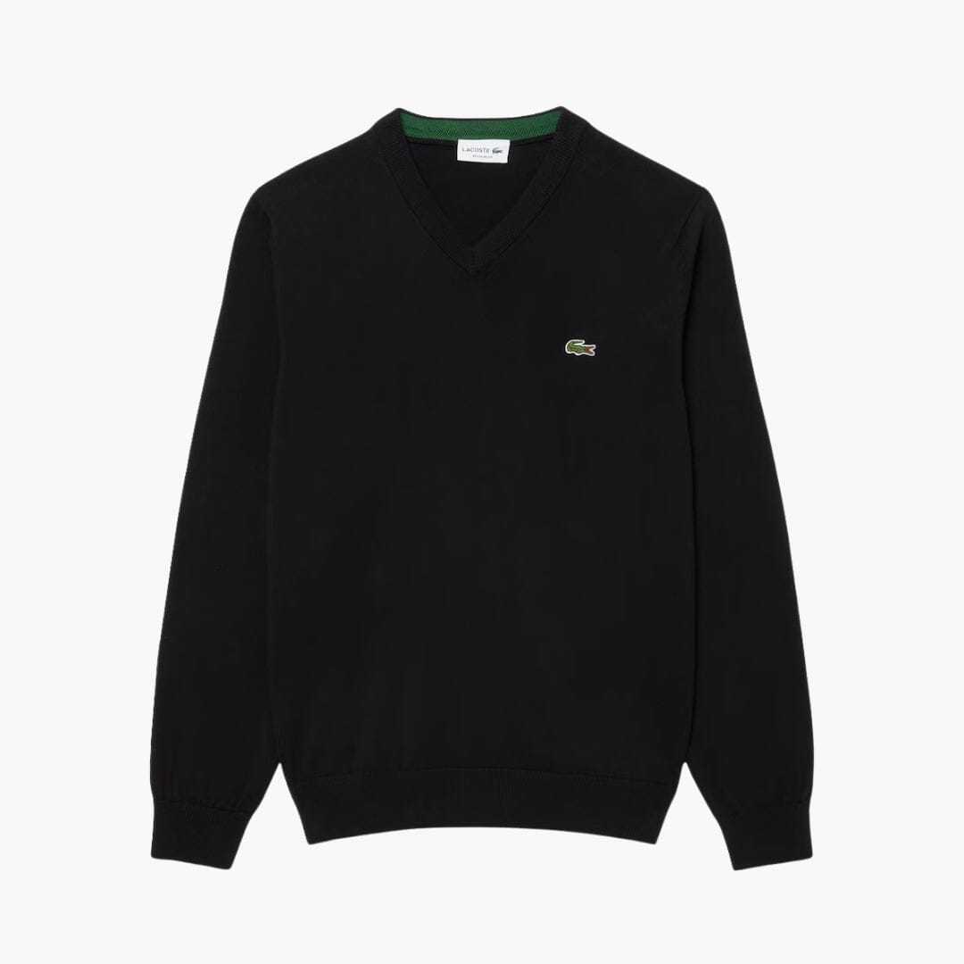 LC Monochrome Cotton V-neck Sweater