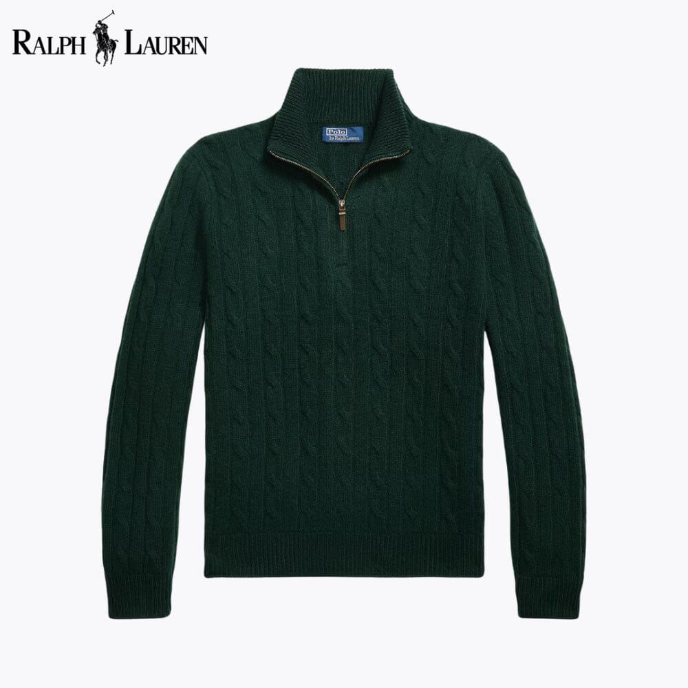 RL Cable-Knit Cashmere Quarter-Zip Jumper