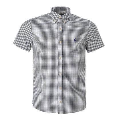 Men's RL Shirt Custom Fit Checked Gray