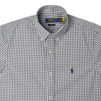 Men's RL Shirt Custom Fit Checked Gray