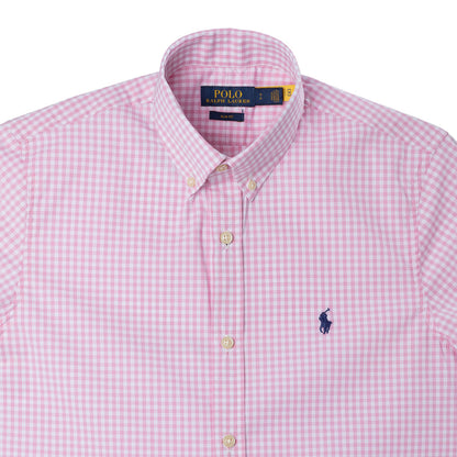 Men's RL Shirt Custom Fit Checked Pink