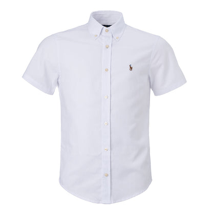 Men's RL Shirt Short-Sleeve Oxford Multicolor Pony - White