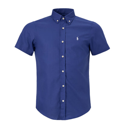 Men's RL Shirt Custom Fit Oxford Short-Sleeve - Royal Blue
